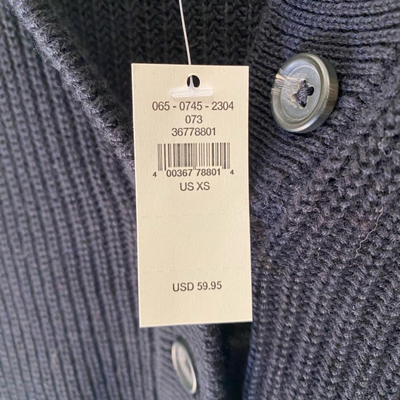 Women’s XS Aerie Black Knit Pullover Button Down Oversized Sweater 100% Cotton - Picture 2 of 4